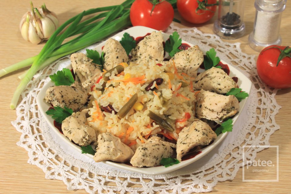 Курица с рисом и мексиканской смесью в мультиварке - Шаг 12