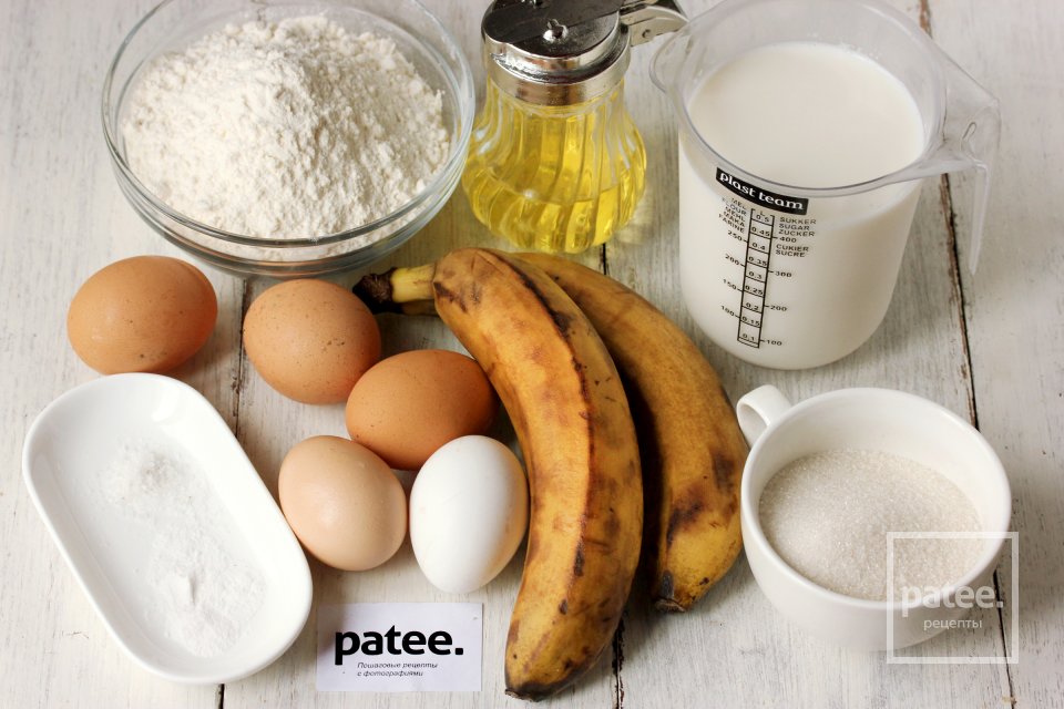 Блины с бананами и заварным кремом - Шаг 1