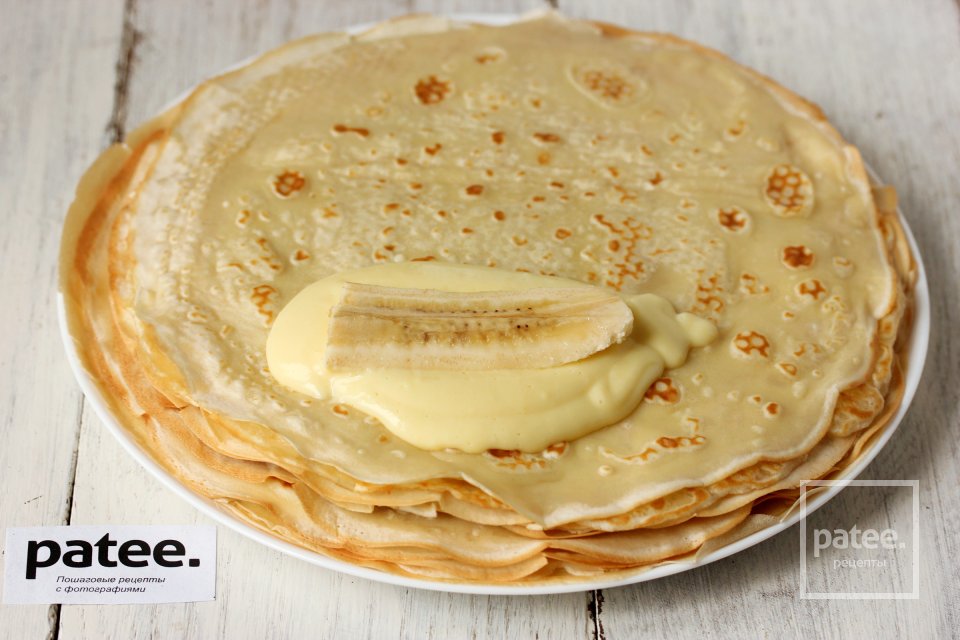 Блины с бананами и заварным кремом - Шаг 12