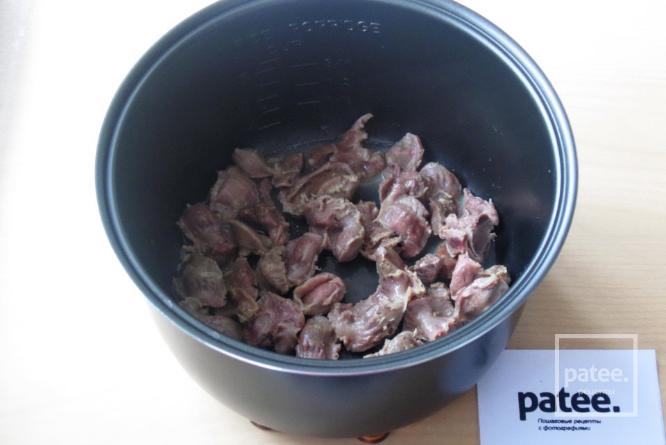 Пшенная каша с куриными желудками в мультиварке - Шаг 4