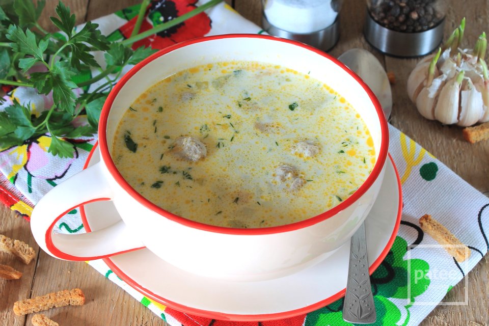 Сливочный суп с фрикадельками - Шаг 12