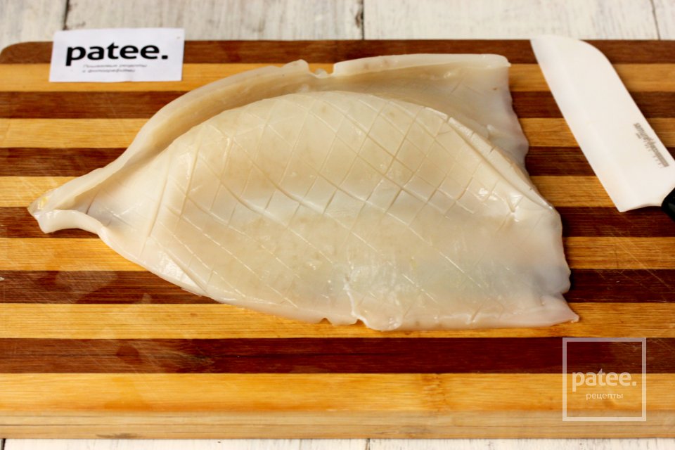 Кальмары со стручковой фасолью - Шаг 2