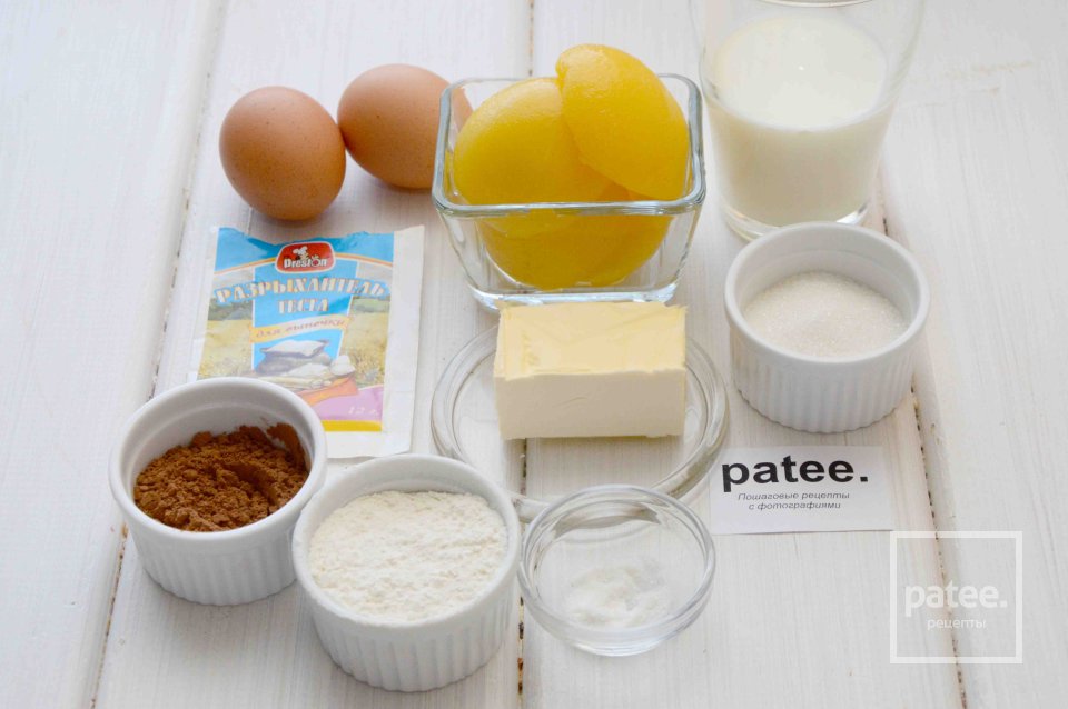 Шоколадный пирог с персиками - Шаг 1