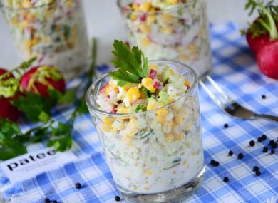 Рецепт Овощной салат с кукурузой