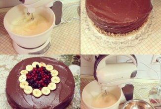 Шоколадно-банановый торт