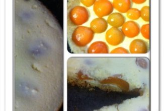 Творожный пирог с персиками!