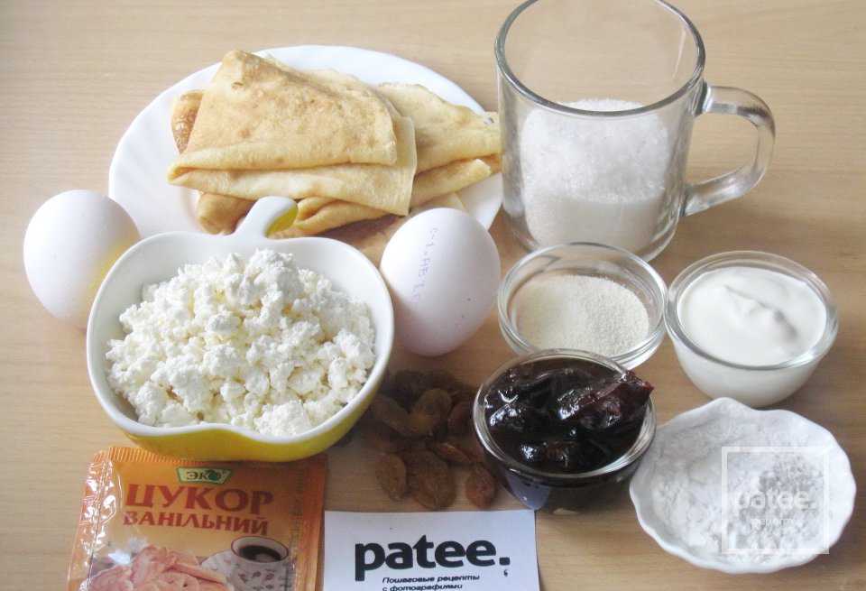 Творожная запеканка с блинами - Шаг 1