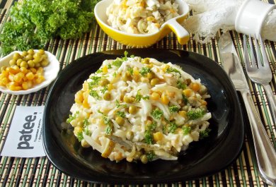 Рецепт Салат с кальмарами и рисом