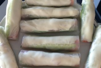 Диетические роллы с семгой и легким творожным сыром