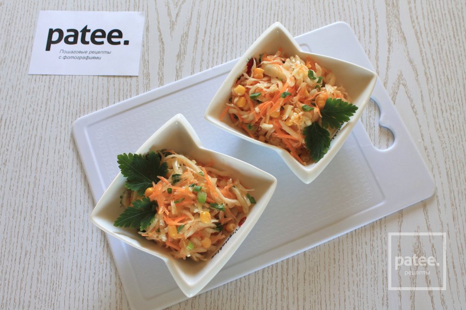 Салат из капусты с кукурузой - Шаг 9