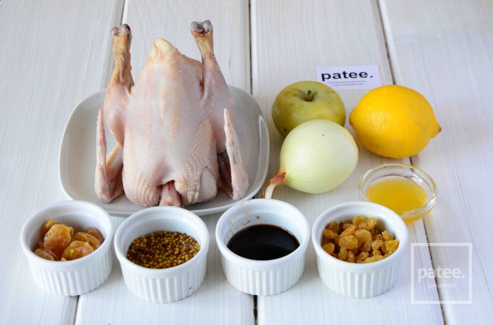 Цыпленок в цитрусовом маринаде с начинкой - Шаг 1