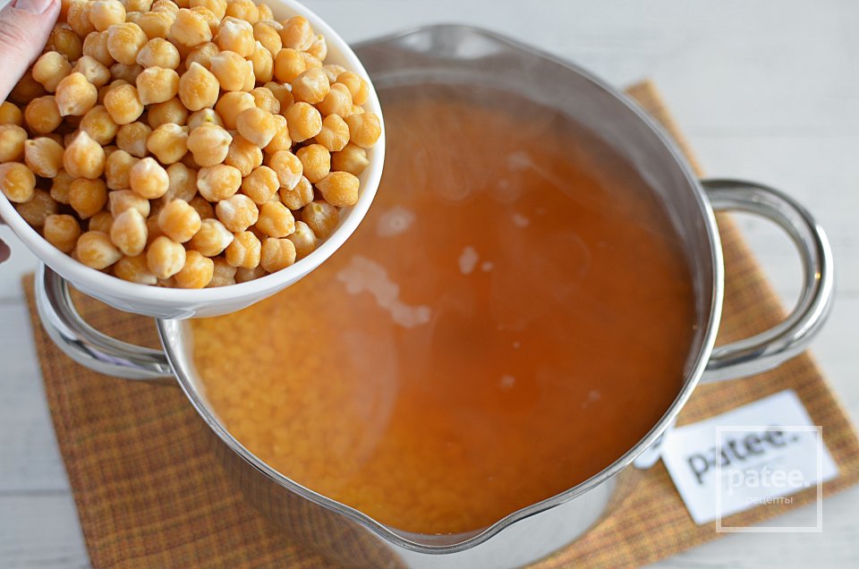 Суп из красной чечевицы с нутом - Шаг 5