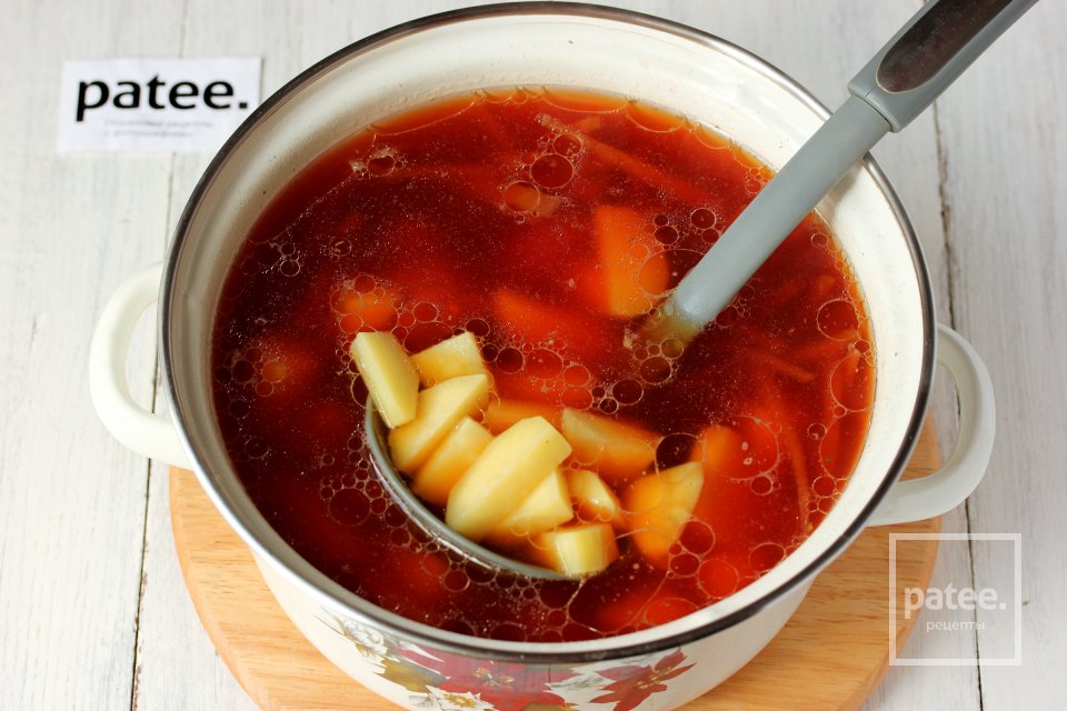 Зелёный борщ со щавелем и шпинатом - Шаг 7