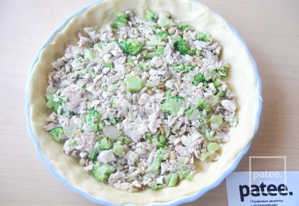 Пирог с курицей, грибами и брокколи - Шаг 13