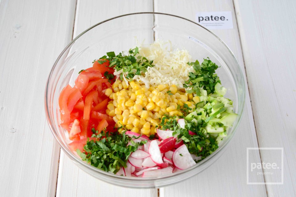 Овощной салат Весенний - Шаг 7