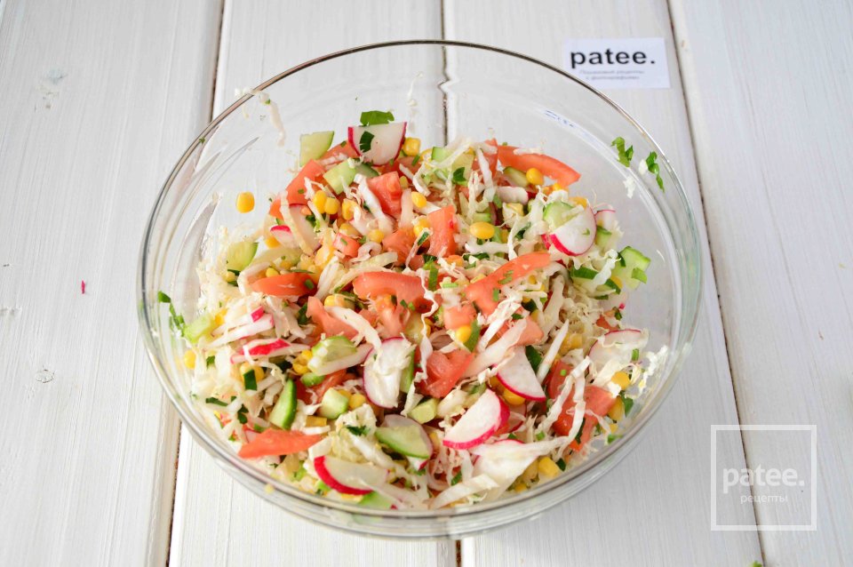 Овощной салат Весенний - Шаг 8