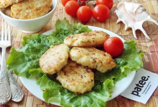 Котлеты из хека и кальмара с сыром