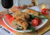 Штрудель из теста фило с грибами