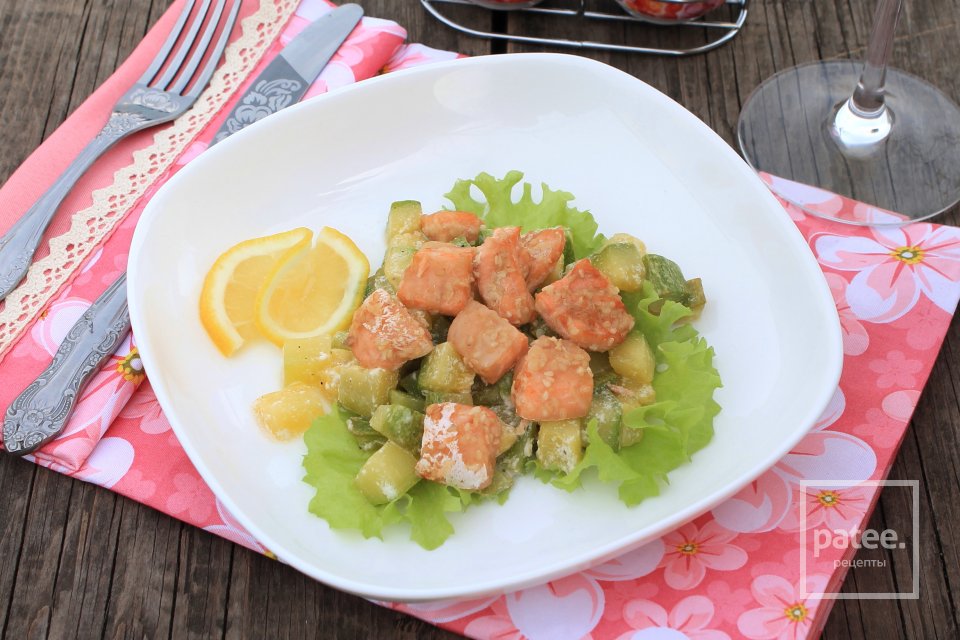 Семга в кунжуте на кабачковой подушке - Шаг 12