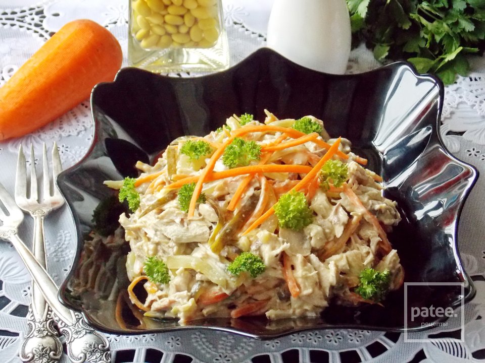 Салат с отварной индейкой и грибами - Шаг 16