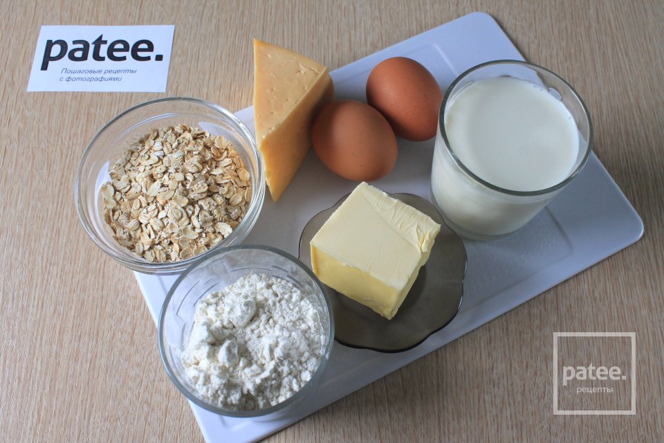 Вафли с овсяными хлопьями и сыром - Шаг 1