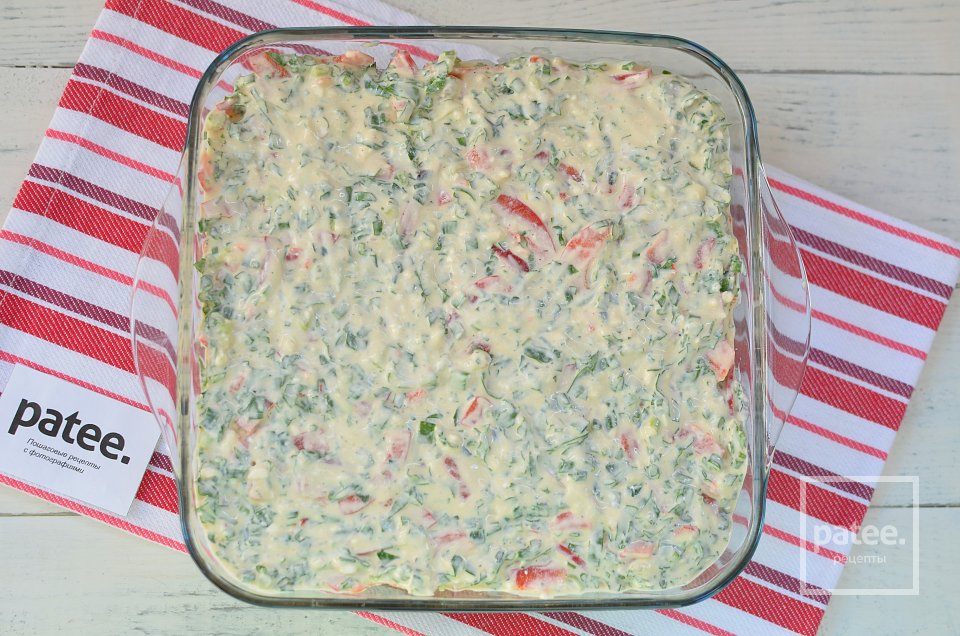  Kolokithopita. Греческий пирог с фетаксой и кабачком на рисовой подушке - Шаг 12