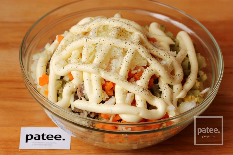 Салат Оливье с языком - Шаг 10