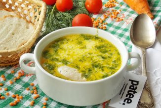 Суп с чечевицей и сыром