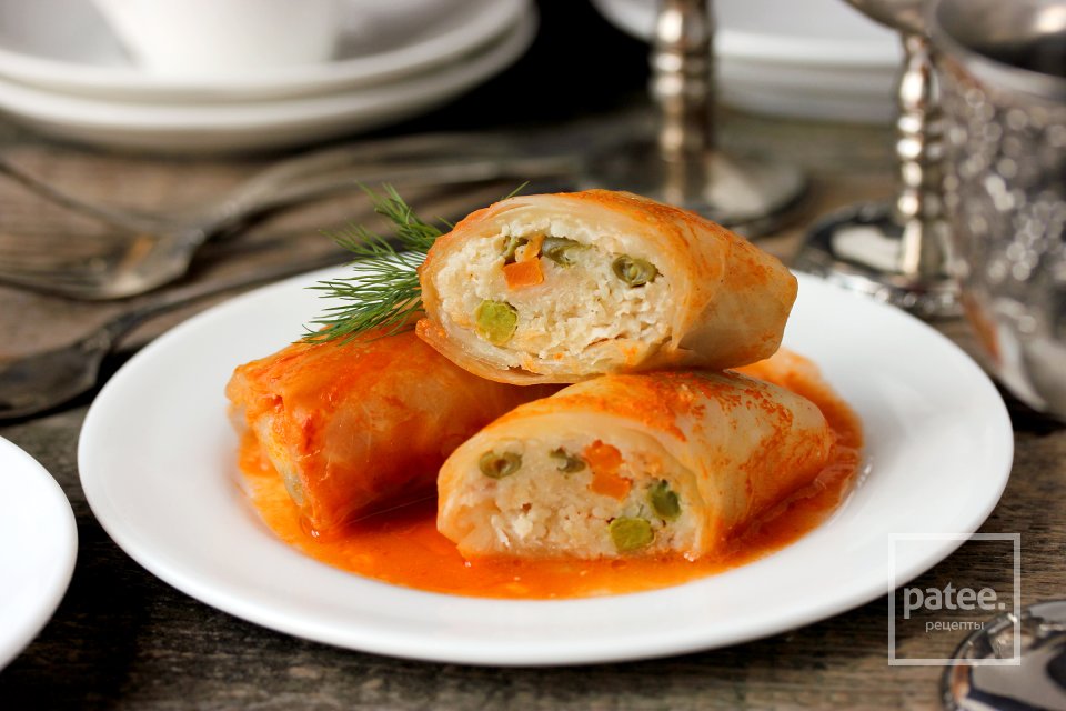 Голубцы с куриным фаршем, кускусом и овощами - Шаг 17