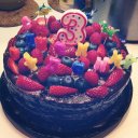 Ягодный брауни с шоколадной глазурью