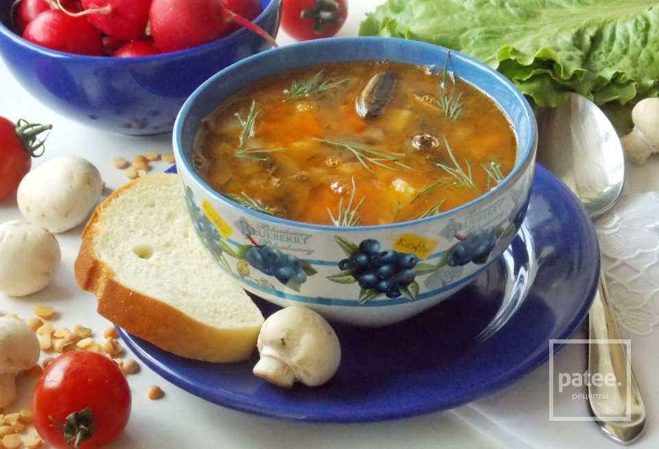 Гороховый суп с грибами и томатом - Шаг 13