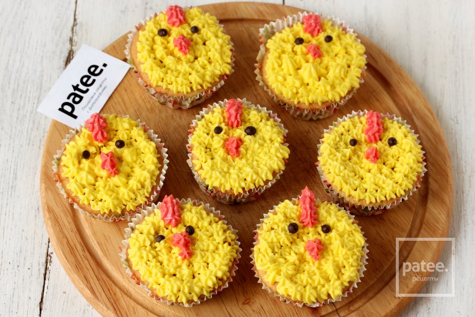 Ванильные капкейки Цыплята - Шаг 20