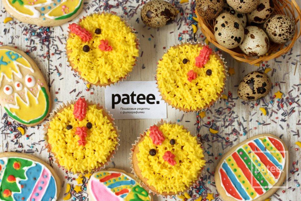 Ванильные капкейки Цыплята - Шаг 21