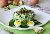 Салат с черемшой и куриными яйцами Весенний