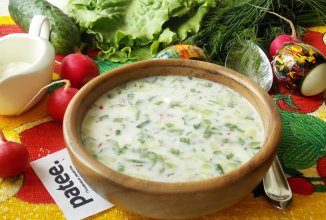 Окрошка на кефире и минеральной воде