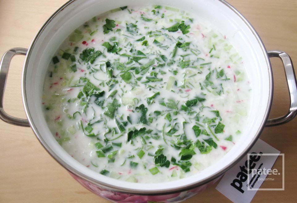Окрошка на кефире и минеральной воде - Шаг 16