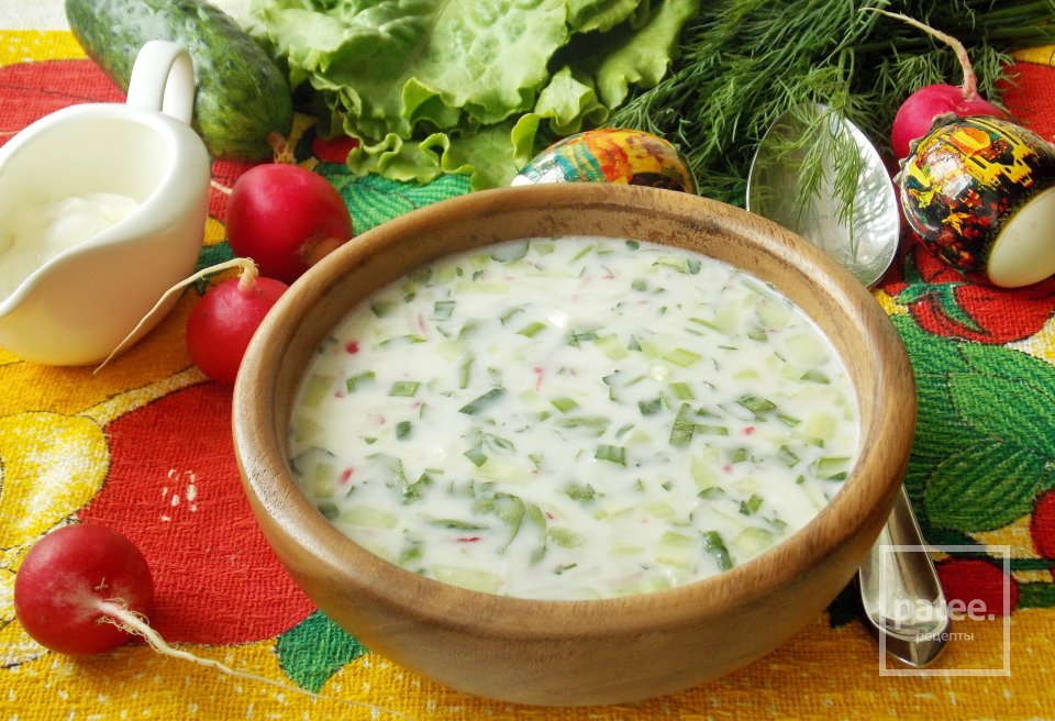 Окрошка на кефире и минеральной воде - Шаг 17