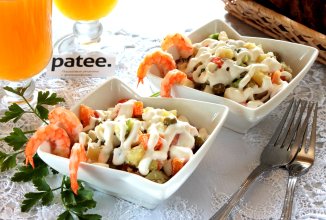 Оливье с креветками