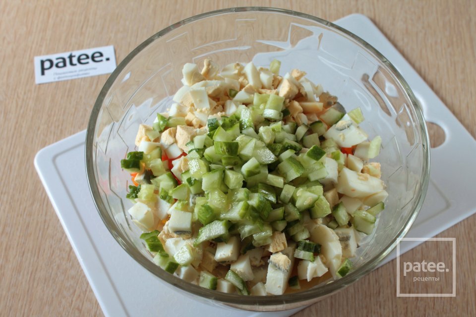 Оливье с креветками - Шаг 6