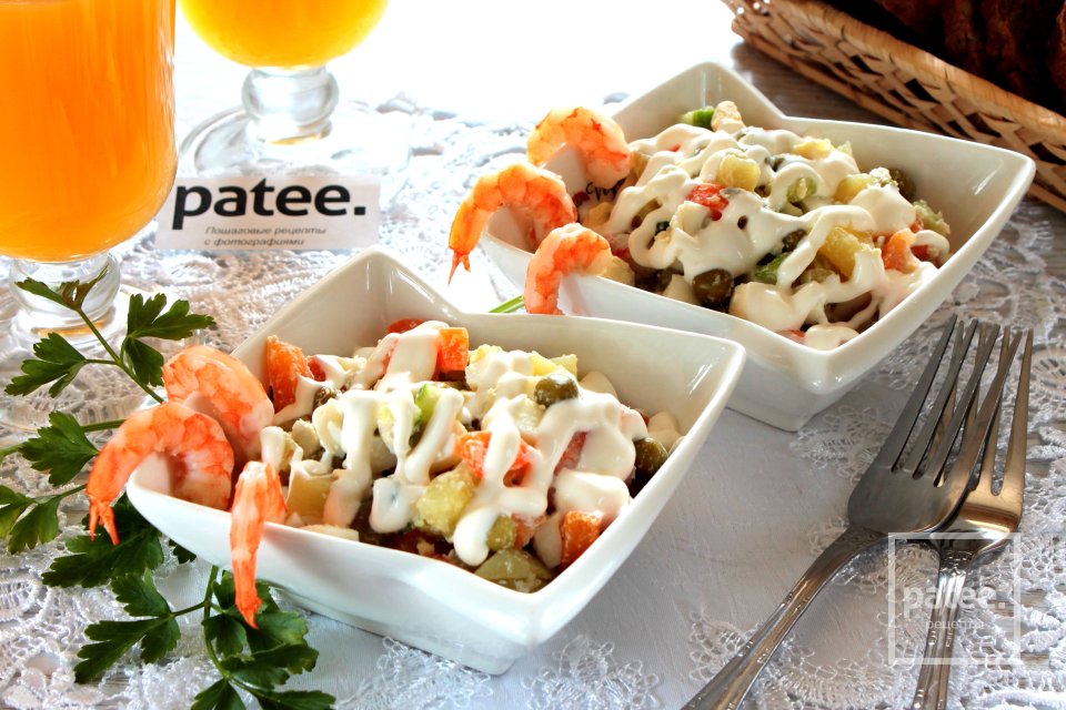 Оливье с креветками - Шаг 11