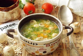 Суп с овсянкой и грибами