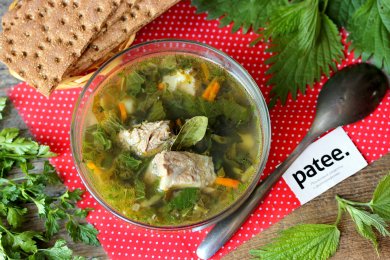 Рецепт Зелёный суп со свининой, крапивой и щавелем