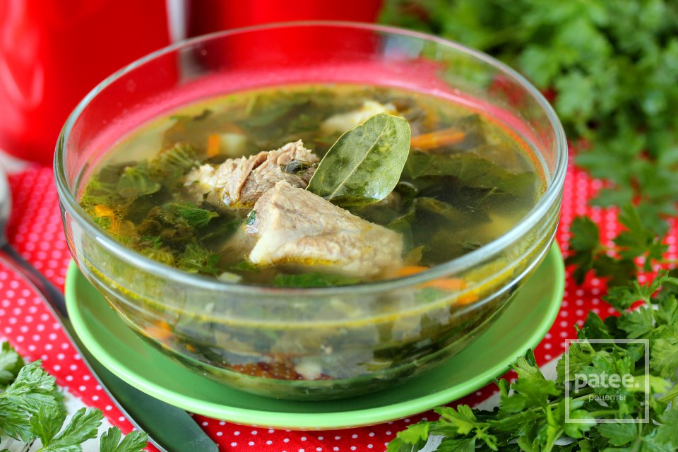 Зелёный суп со свининой, крапивой и щавелем - Шаг 15