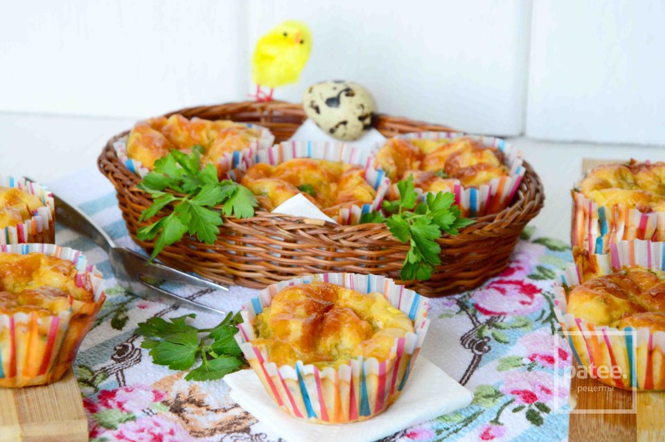 Маффины из кабачков с салями и помидорами - Шаг 13