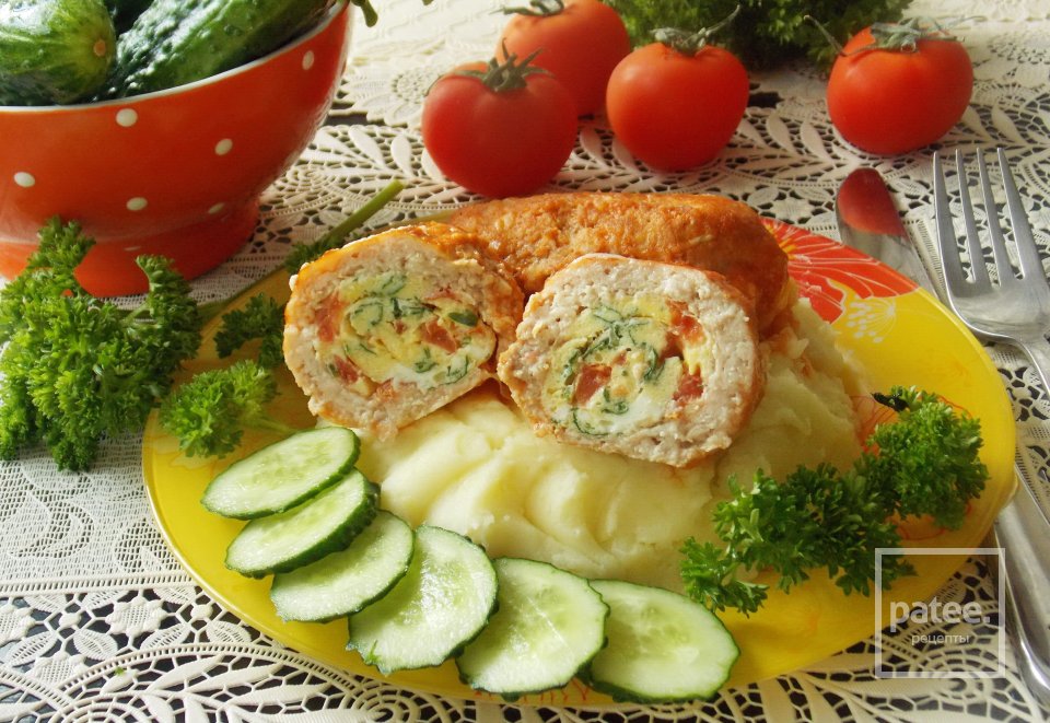 Куриные зразы с омлетом в соусе - Шаг 18