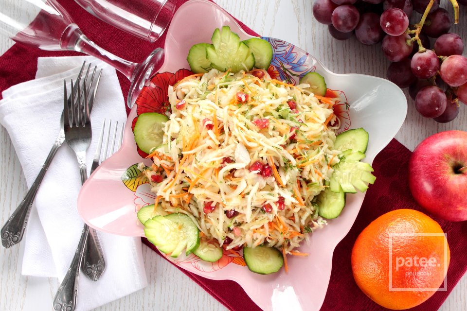 Салат с гранатом, капустой и курицей - Шаг 13