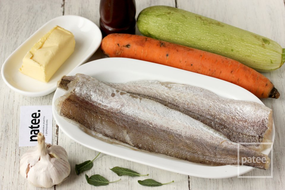 Хек на подушке из овощной лапши, запечённый в пергаменте - Шаг 1