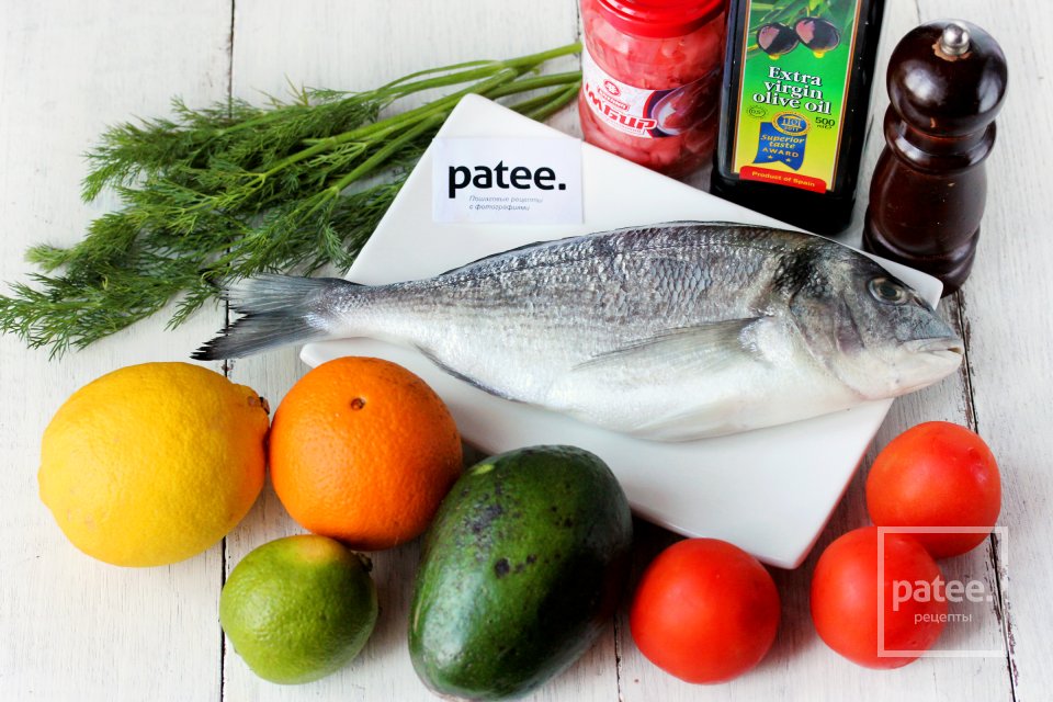 Дорадо с томатно-имбирным тартаром и кремом из авокадо - Шаг 1