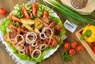 Шашлык из куриных крылышек в медово-соевом соусе