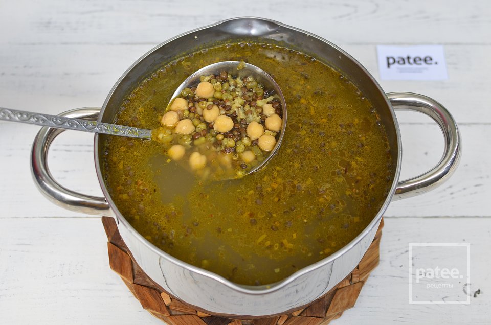 Чечевичный суп с нутом и машем - Шаг 14